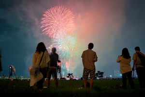 Photographers shooting fireworks